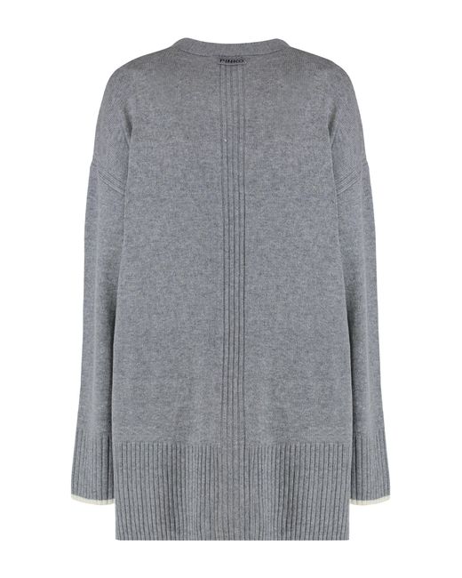 Pinko Gray Tasmania Wool And Cashmere Cardigan