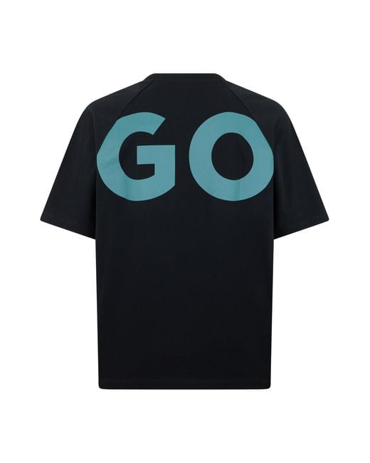 Boss Black Cotton T-Shirt With Print for men