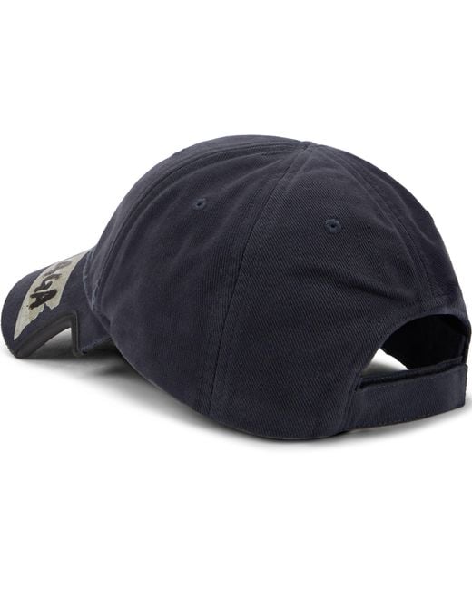 Balenciaga Blue Cap With Visor Made Of Cotton for men