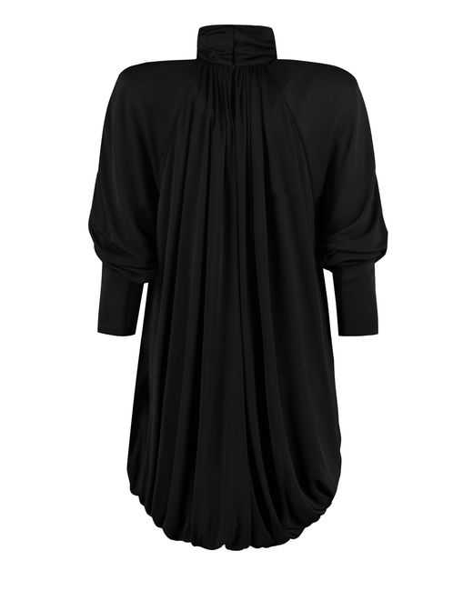 Saint Laurent Black Draped Jersey Dress