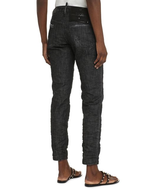 DSquared² Blue Skinny Mid Rise Jeans