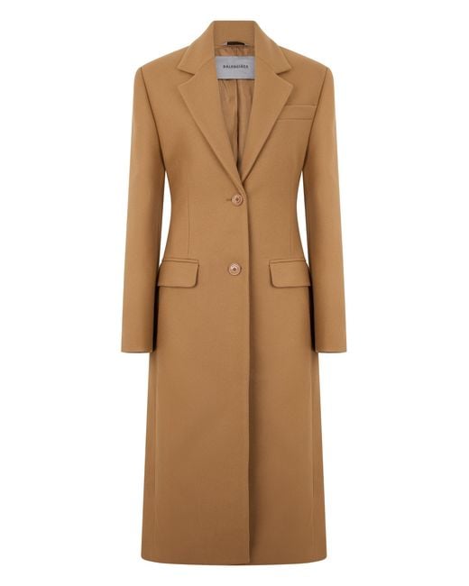 Balenciaga Natural Long Coat With Pockets