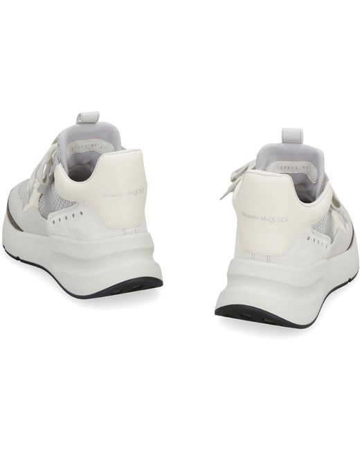 Alexander McQueen White Panelled Lace-up Sneakers for men