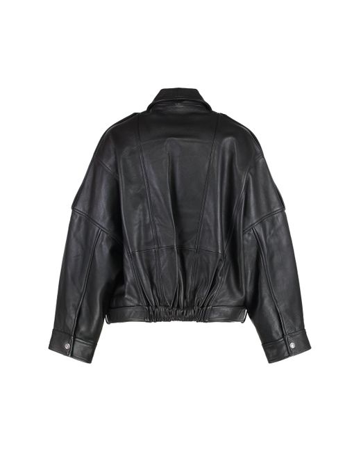 Pinko Black Confine Leather Biker Jacket