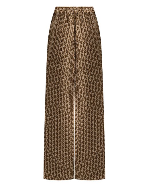 Max Mara Natural Printed Wide-Leg Pants