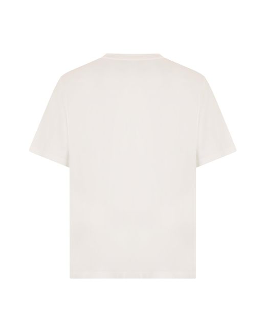MM6 by Maison Margiela White Cotton T-Shirt With Printed Logo for men