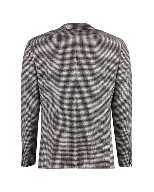 Canali Gray Houndstooth Wool Blazer for men