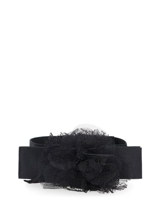 Choker a nastro con fiore di Dolce & Gabbana in Black