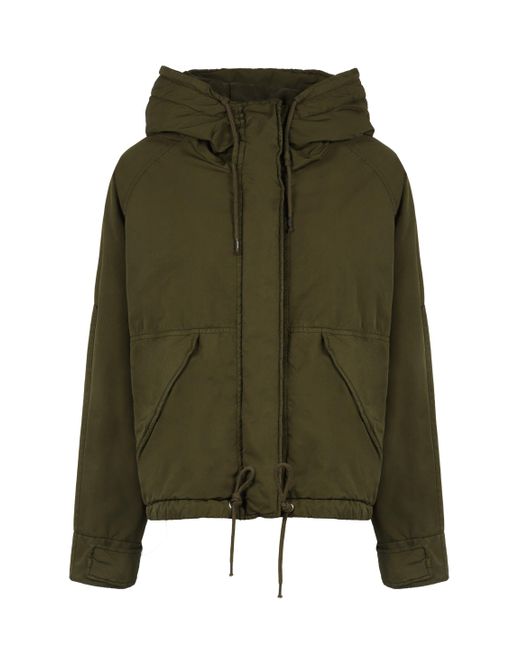 Aspesi Women's Green Drawstring Hooded Jacket