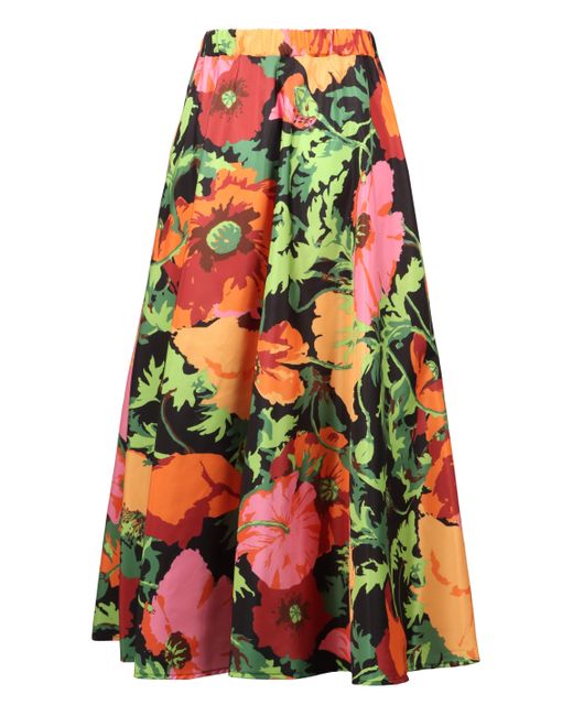 LaDoubleJ Multicolor Printed Midi Skirt
