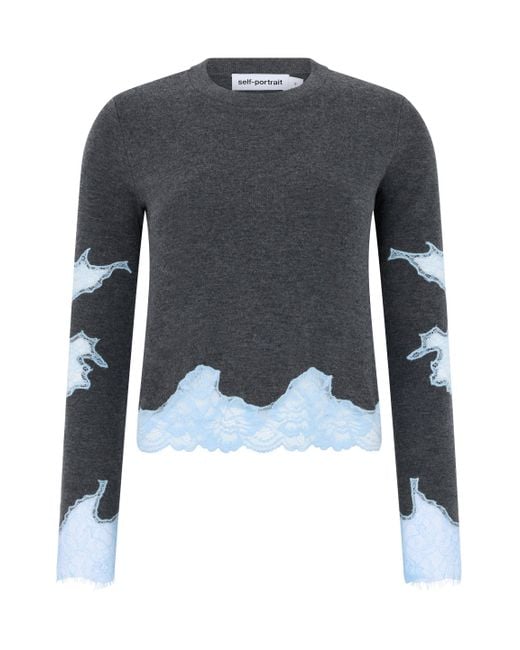 Self-Portrait Black Wool Blend Sweater