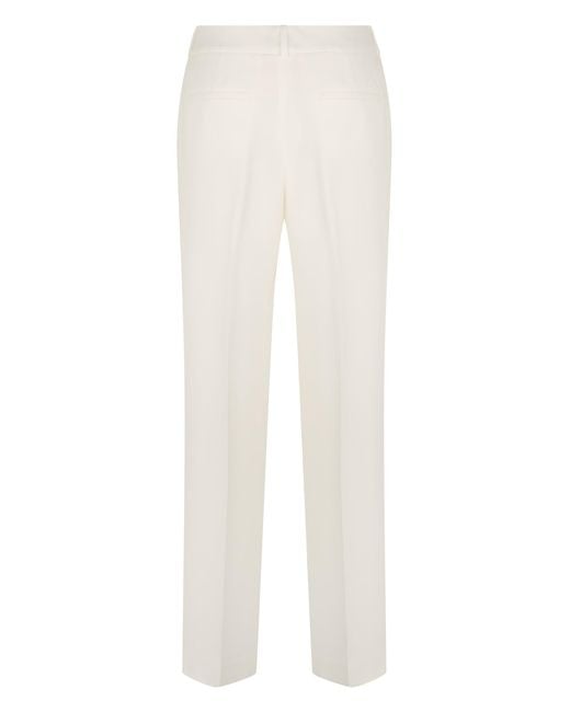 Peserico White Straight Cotton Elastic Pants