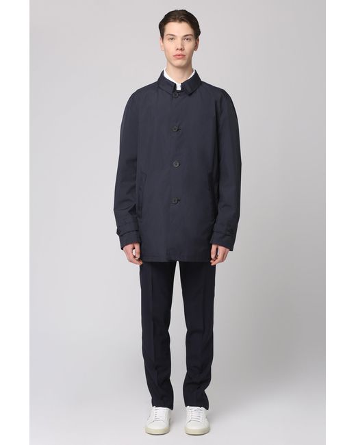Herno Blue Techno Fabric Raincoat For for men