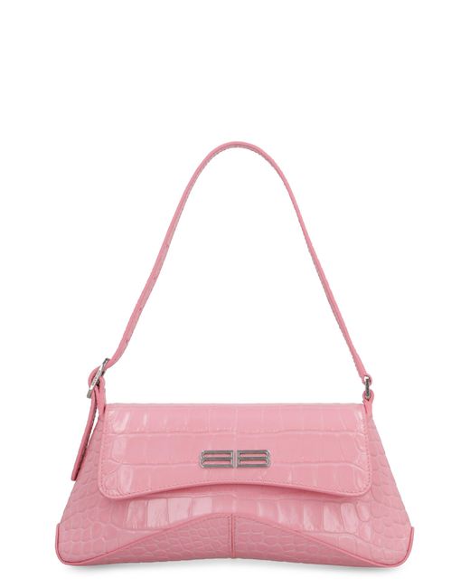 Balenciaga Pink Xx Small Flap Bag Crocodile Embossed
