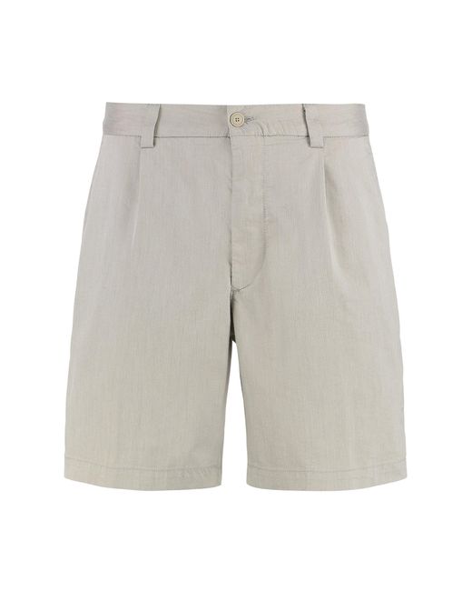 Boss Gray Cotton Blend Bermuda Shorts for men