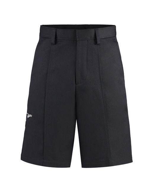Lanvin Blue Cotton Bermuda Shorts for men