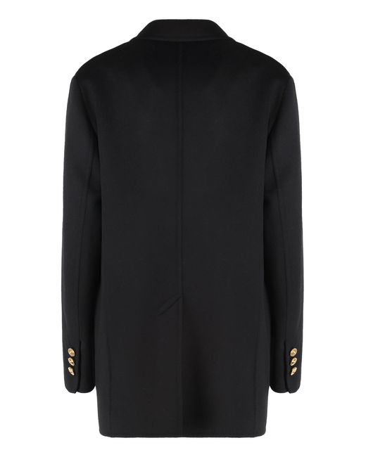 Versace Black Double-Breasted Coat