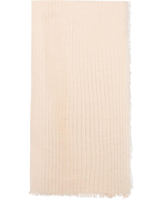 Fabiana Filippi Natural Linen Stole With Sequins