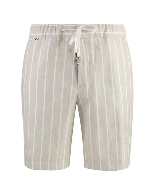 Boss Gray Linen Bermuda-shorts for men