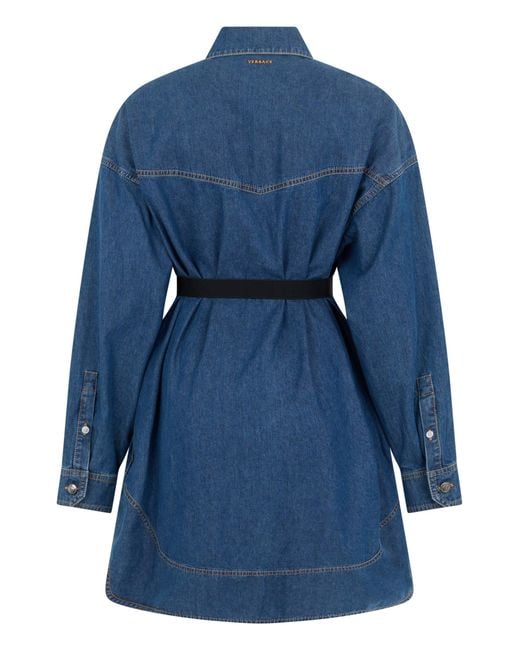 Versace Blue Dress With Buttons