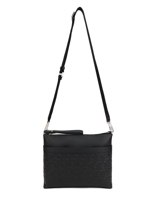 Ferragamo Black Messenger Bag Gancini for men