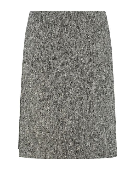 Gucci Gray Gonna Mouliné In Wool And Cotton