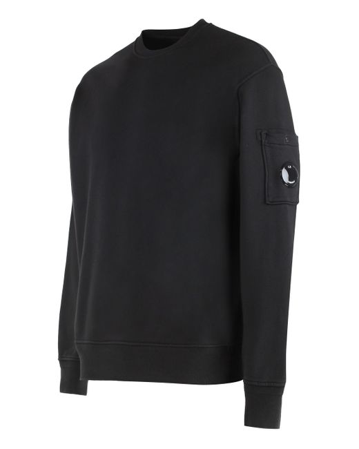 Felpa girocollo in cotone di C P Company in Black da Uomo