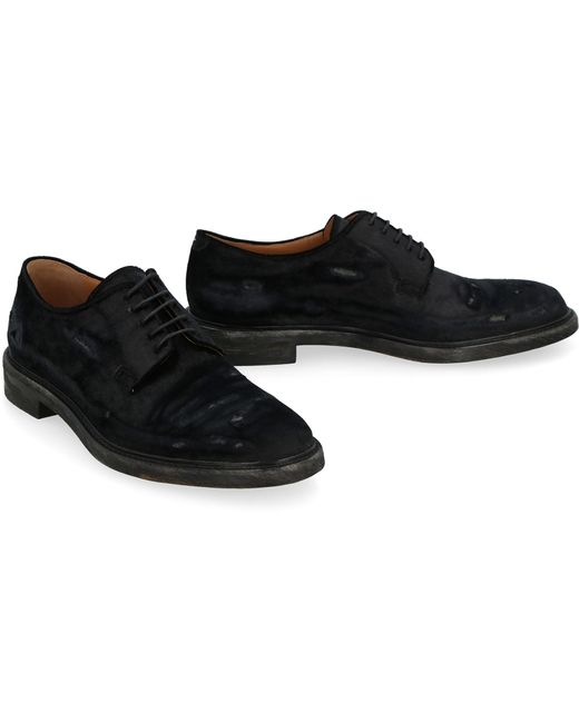 Maison Margiela Black Chenille Lace Up Shoes for men