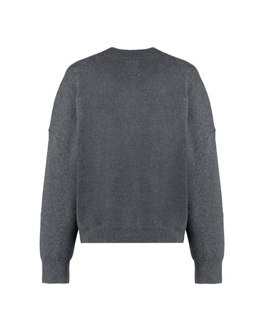 Isabel Marant Gray Atlee Long Sleeve Crew-Neck Sweater