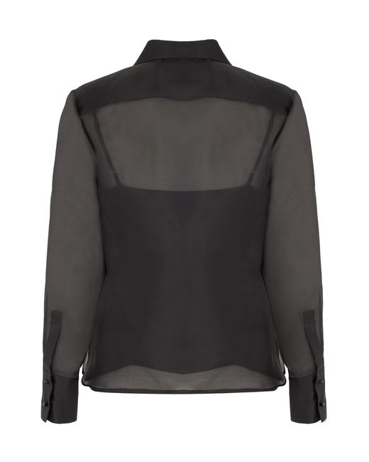 Max Mara Black Silk Chiffon Shirt