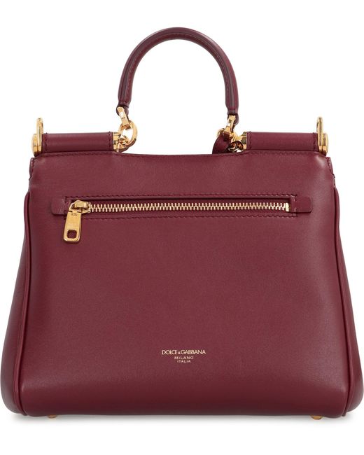 Dolce & Gabbana Purple My Sicily Leather Handbag