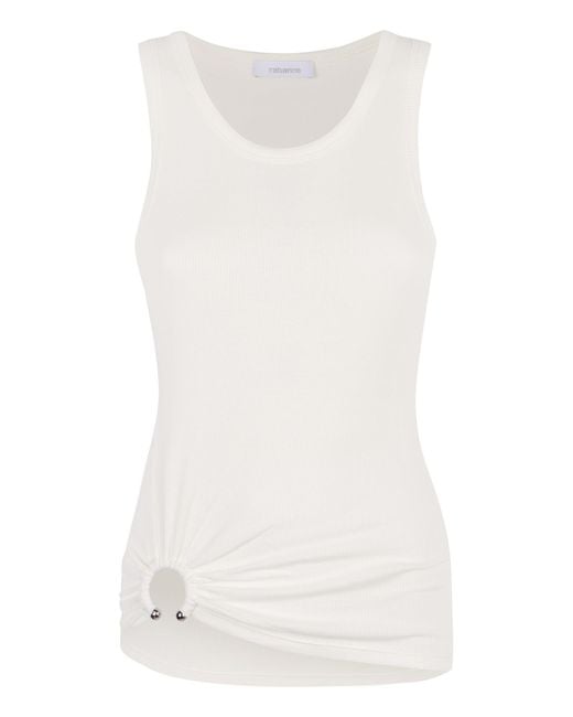 Rabanne White Cotton Tank Top