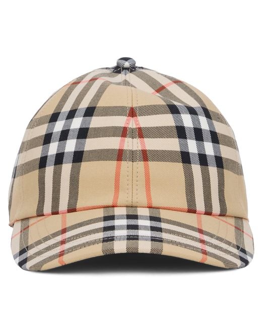 Burberry Natural Tartan Cap With Visor for men