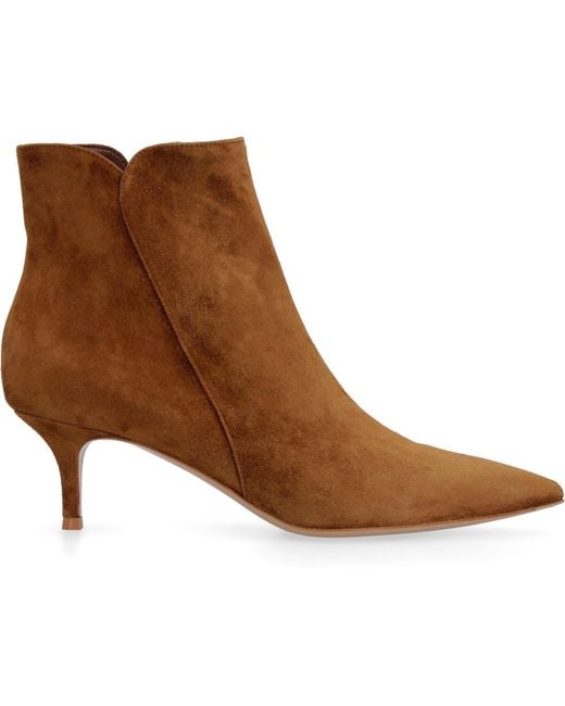Gianvito Rossi Brown Suede Ankle Boots
