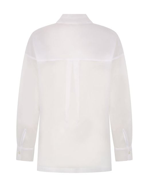 P.A.R.O.S.H. White Silk Blouse With Ruffles