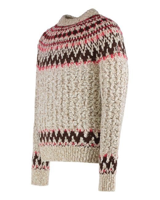 Moncler Natural Wool-Blend Jacquard Sweater for men