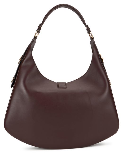 Ganni Brown Leather Bag, Elegance And Comfort