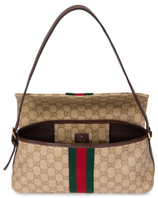 Borsetta a spalla con Monogram di Gucci in Brown