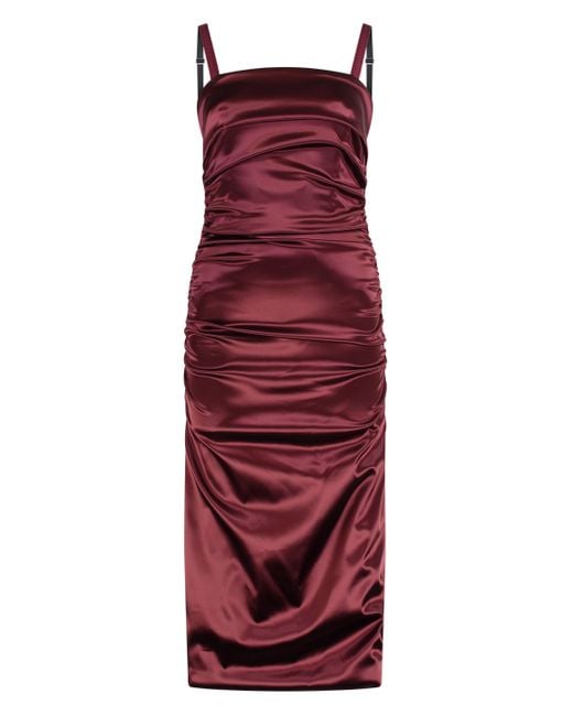 Abito in raso di Dolce & Gabbana in Red