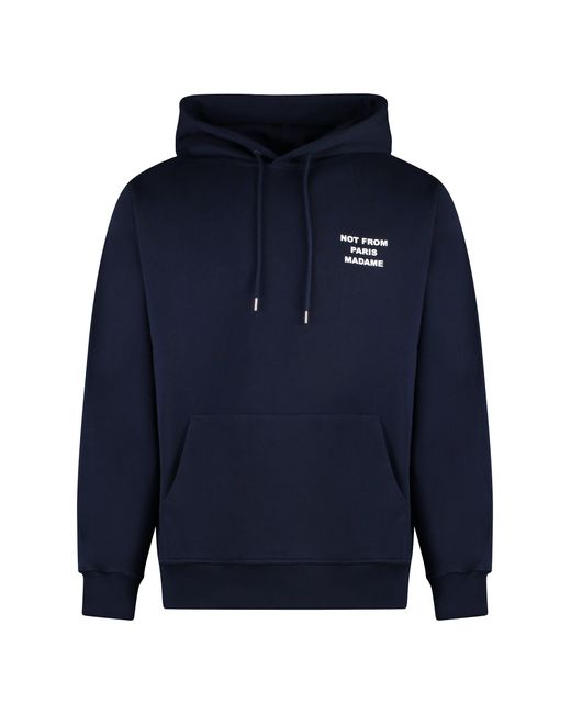Drole de Monsieur Blue Slogan Hooded Sweatshirt for men