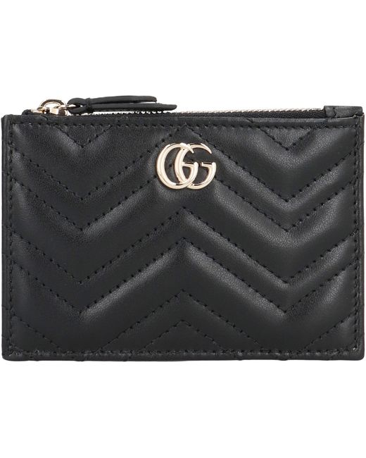 Gucci Black Gg Marmont Leather Keyring