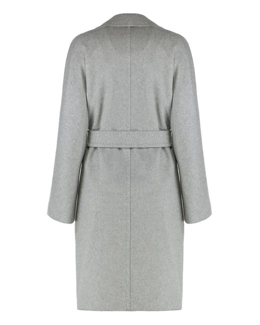Max Mara Gray Double-Breasted Coat