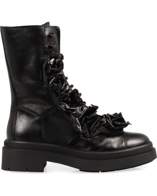 Jimmy Choo Black Nari Leather Lace-up Boots
