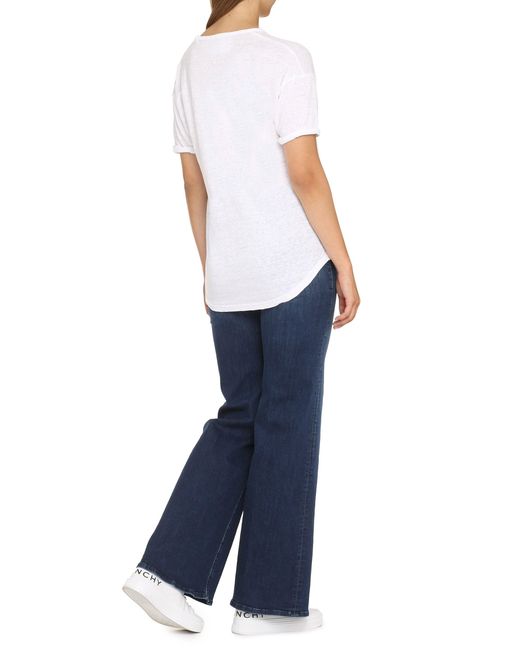 Isabel Marant White Linen Zewel T-Shirt With Logo