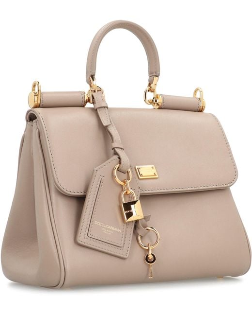 Dolce & Gabbana Natural My Sicily Leather Handbag