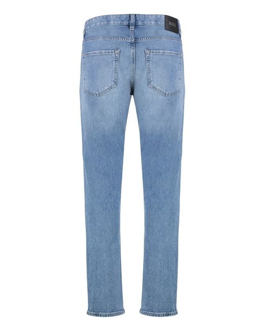 Boss Blue 5-Pocket Slim Fit Jeans for men