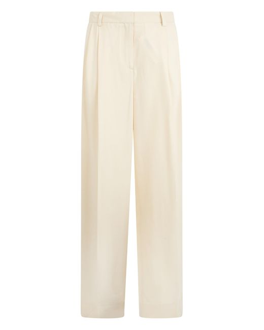 Totême White Trousers With Pleats