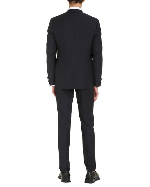 Canali Black Wool Two-Pieces Suit for men