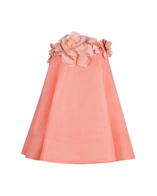 Zimmermann Pink Natura Silk And Linen Mini Dress
