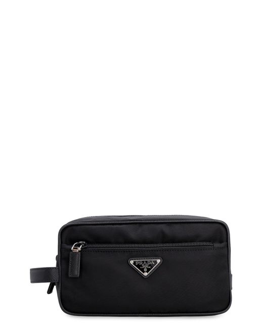 Beauty case in nylon di Prada in Black da Uomo